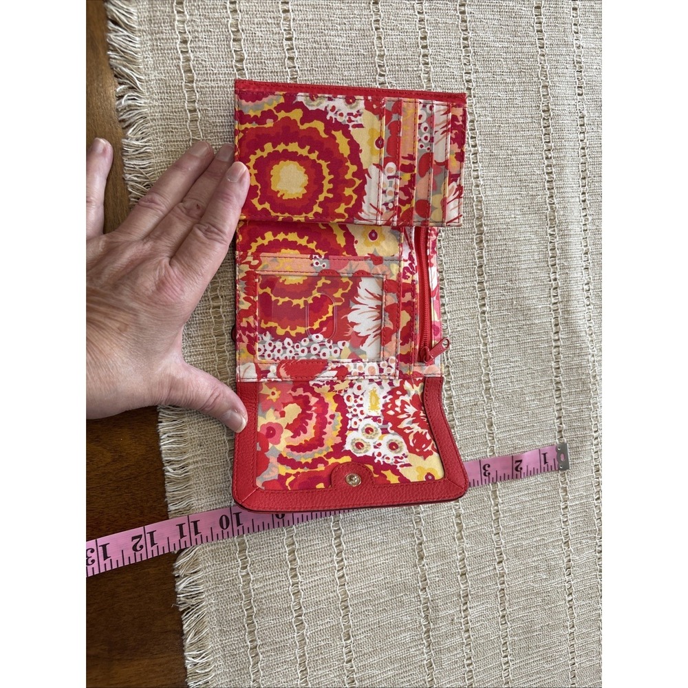 Vera Bradley Leather Carson Saddle Crossbody Bag Canyon Sunset Red Resort Cruise - Picture 16 of 16